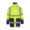 China Class-3 HiVis Coverall Breathable PU Coated Safety Raincoat Supplier